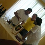 Carmine Valentino, Michele Perillo e Fortunato sebastiano prima della degustazione