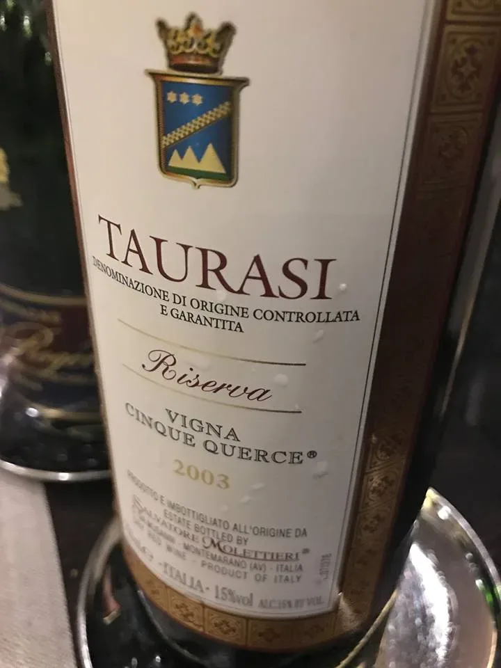 Taurasi 2003 Vigna Cinque Querce Riserva Molettieri