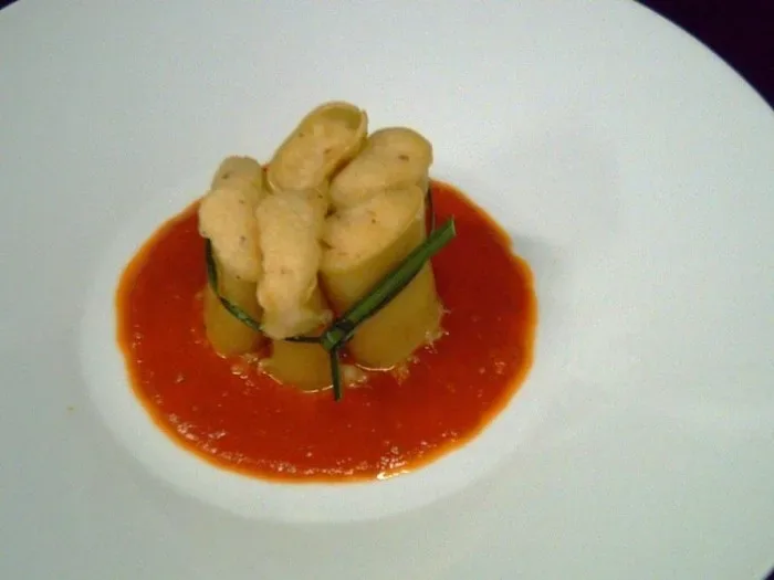 Paccheri di Gragnano ripieni di baccalà mantecato