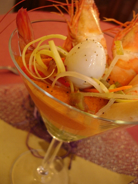 Cocktail di gamberi al Melograno di Sanremo