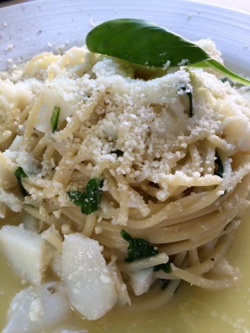 Da Cesare, tonnarelli con baccalà e pecorino