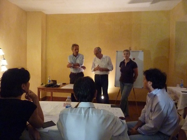 Luigi Moio, Peppe Mancini e Manuela Piancastelli durante la verticale