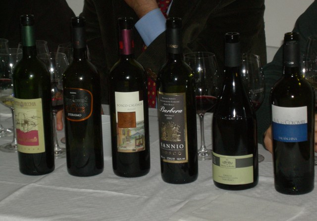 I sei vini in degustazione