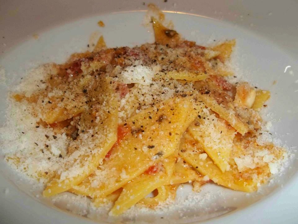 Iotto, maltagliati al baccalà con pepe e pecorino