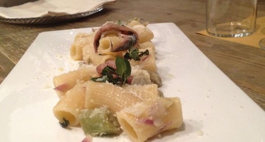 Arcangelo Dandini Mezze maniche e carciofi, acciughe, mentuccia e pecorino