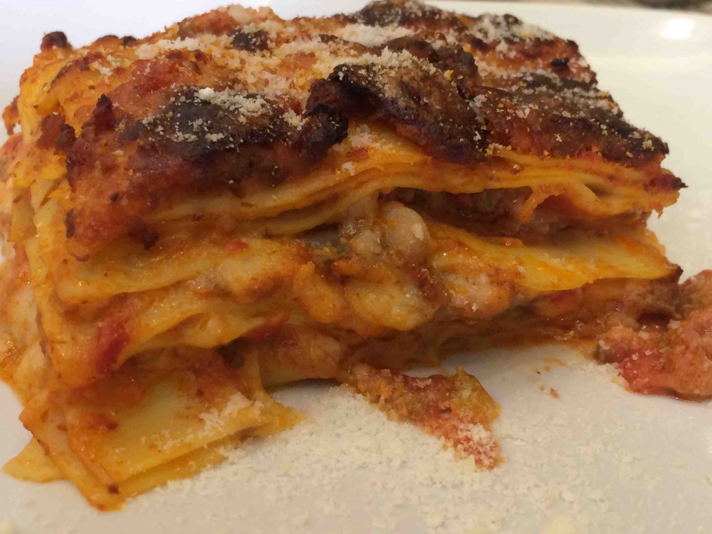 La Tavernaccia, la lasagna cotta nel forno a legna