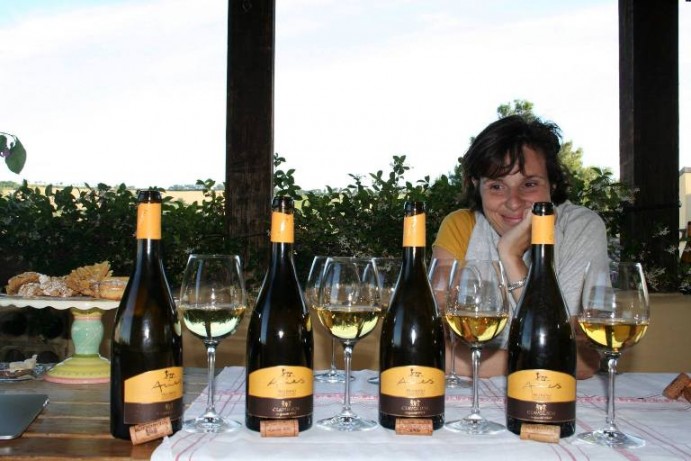 La verticale del Pecorino Aries, il primo da destra è il 2010