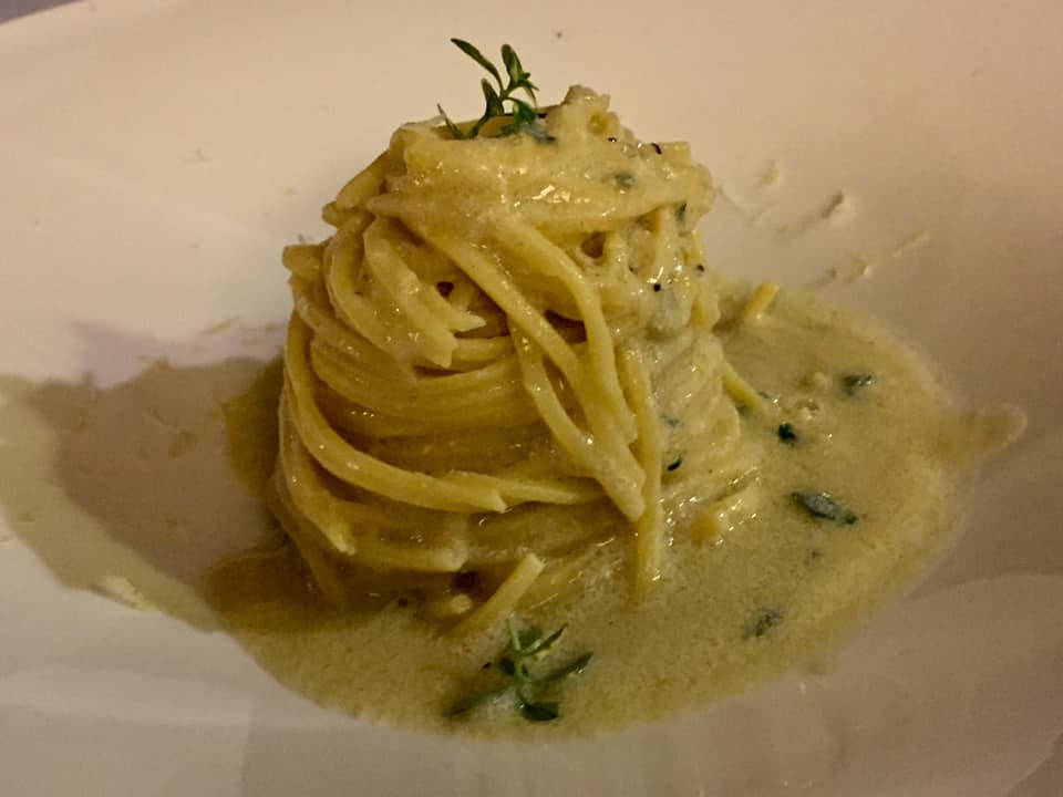 Le Tre Sorelle a Casal Velino, tagliolino al limone con uova di merluzzo