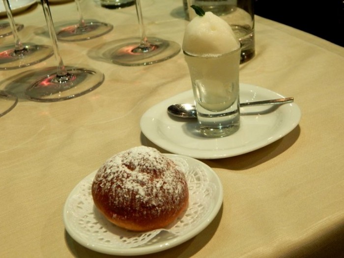 Marennà, brioche e sorbetto al sambuco e menta