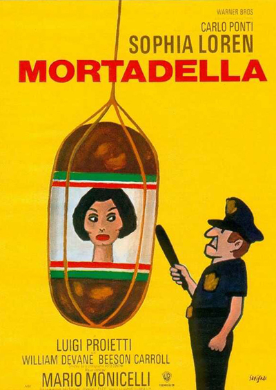 La locandina del film con Sophia Loren La Mortadella