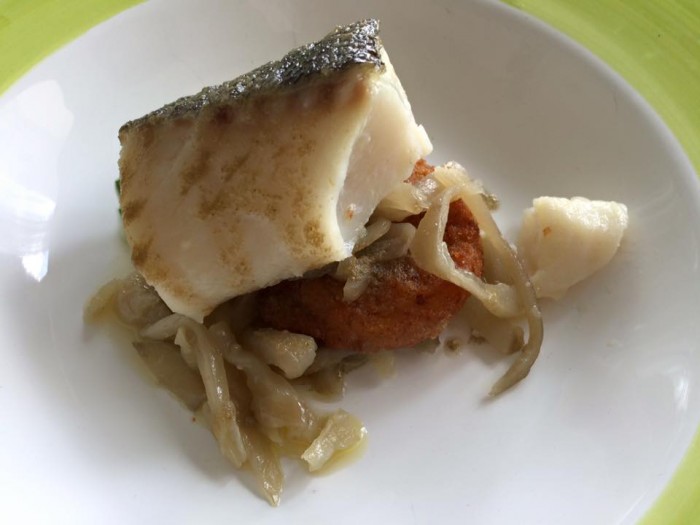 Acquablu, baccalà confit con melanzana fondente