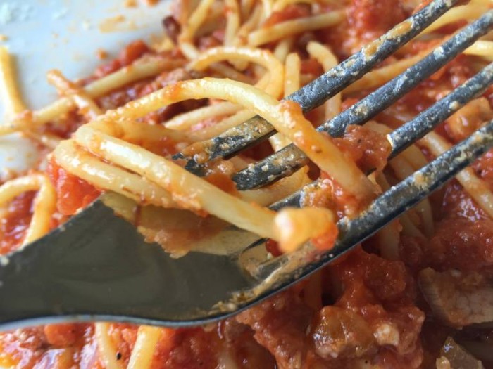 Amatriciana con spaghetti, non bucatini 