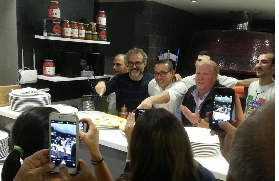 Massimo Bottura e Mario Batali a Lievito Madre da Sorbillo