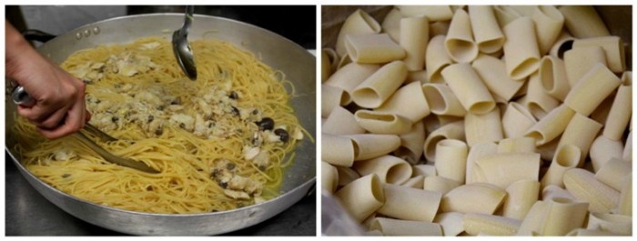 Osteria del Baccalà a Frosinone, la pasta e il Baccalà nella versione bavette al “Fil di ferro” –  Pasta di Gragnano utilizzata in cucina