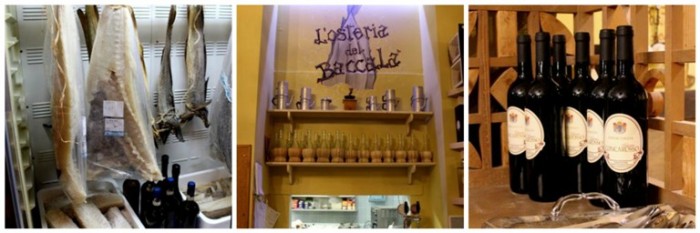 Osteria del Baccalà a Frosinone, altri particolari del locale e alcuni prodotti