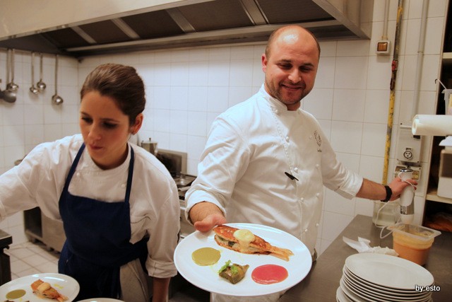 La Garçonne Restaurant & Music.  Eduardo Estatico Triglia di scoglio, carciofo ed Aperol