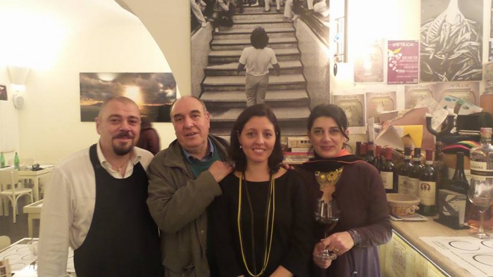 Cantine Lonardo a Cap’alice, da sinistra Mario Lombardi, Sandro e Antonella Lonardo, Marina Alaimo