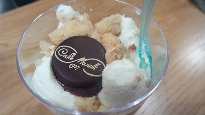 Enoteca Treqquarti, crema di mascarpone con pera e buccia di limone del Caffè Masulli