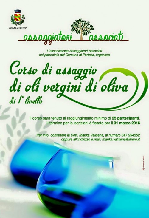 A Pertosa il 1° Corso di Assaggio di Oli Vergini di Oliva