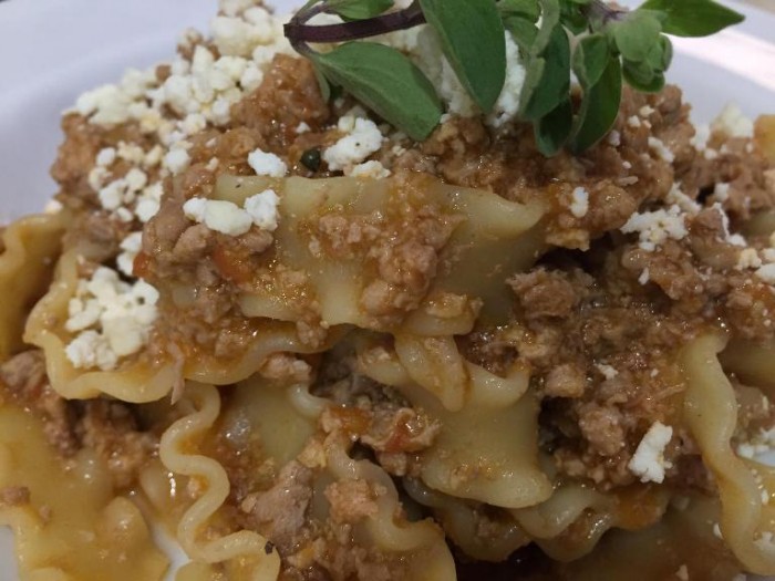 Gerani, Mafaldina, Mafaldine al ragù d’anatra con ricotta infornata agli agrumi