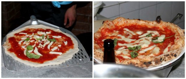 La fase di preparazione e la cottura della pizza “Margherita”