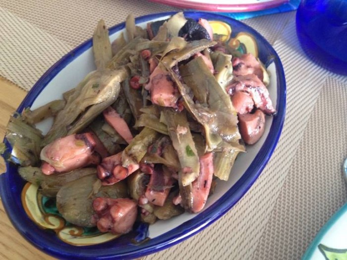 Pascalò, polpo e carciofi