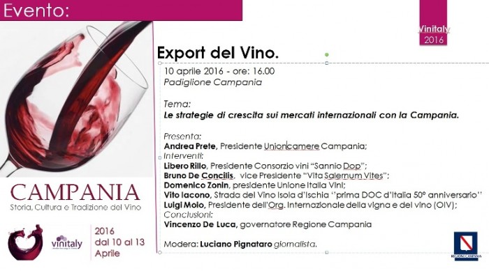 Convegno sull'export del vino al Vinitaly