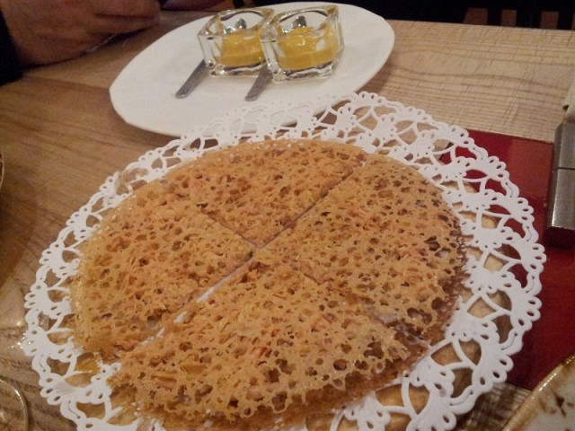 Disfrutar, Tarta de maíz y foie-gres con natillas de maíz