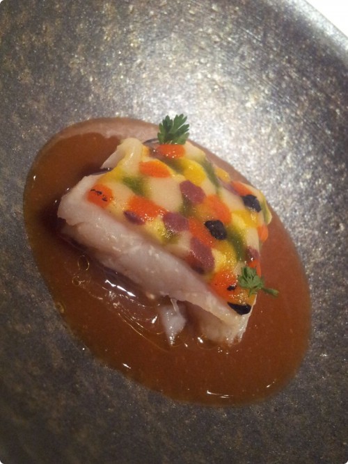 Pagello con mosaico di samfaina di verdure saltate EL CELLER DE CAN ROCA