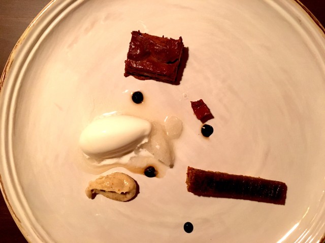 Cioccolato, caffè e platano, gelato e granita di whisky 2013