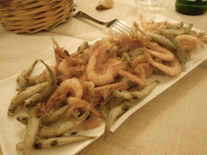 Fritturina di gamberetti e vope