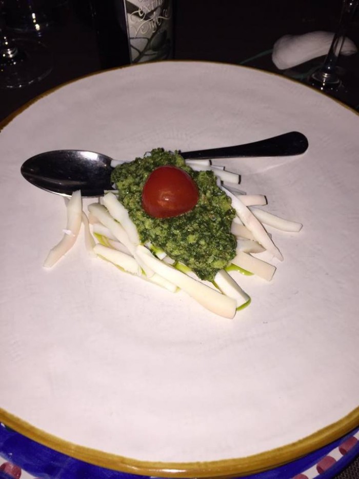 L’Orestorante, Insalatina di Seppie su carciofi in salsa verde di capperi