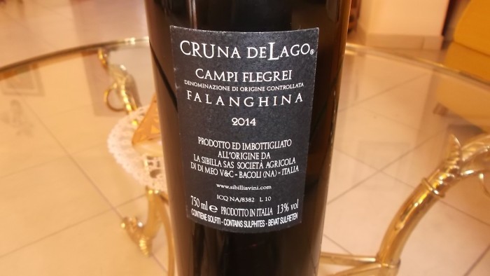 Controetichetta Falanghina Cruna DeLago Campi Flegrei Doc 2014 La Sibilla