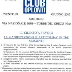 Il Cilento in Tavola allo Sport Club Oplonti di Torre del Greco
