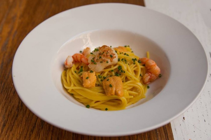 Matteo Calciati_Paola’s_Spaghetti with saffrn and Shrimp