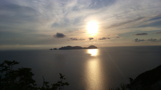 Palmarola al tramonto vista da localita Le Forna a Ponza