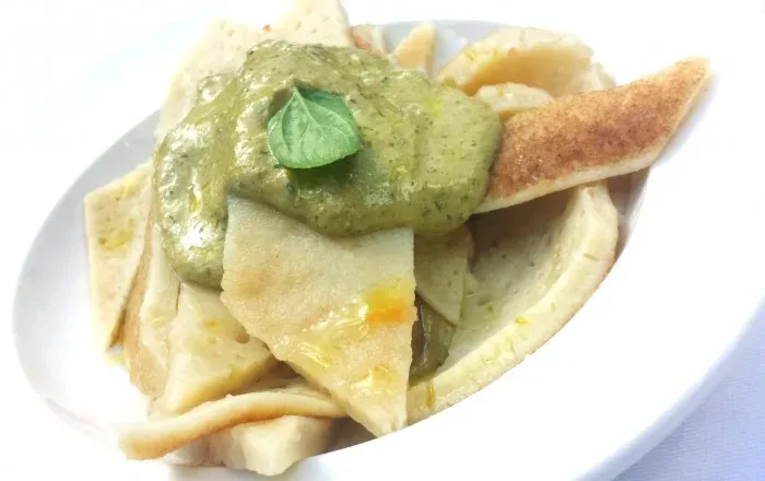 Testaroli al pesto. Agrigourmet Intatto