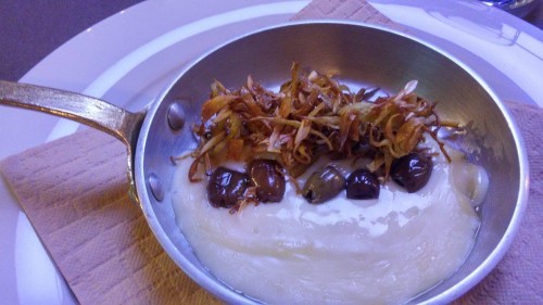 l’Agliara, Taleggio, olive taggiasche e carciofi croccanti