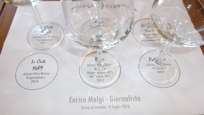 Cantina Coppola Preparazione per i vini da degustare