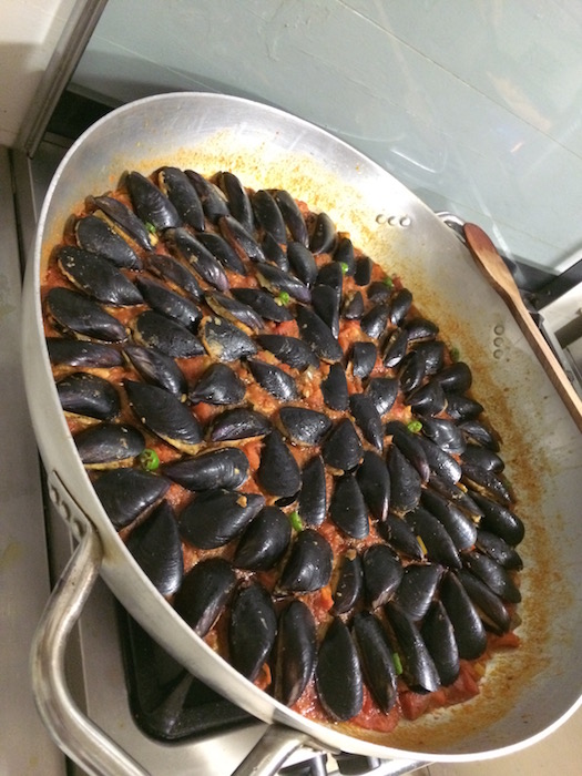 Cena sul Trabocco, Padella di Cozze Ripiene