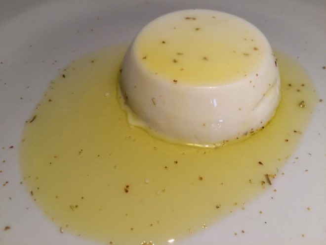 La Trattoria di Oscar, budino al latte e olio d'oliva