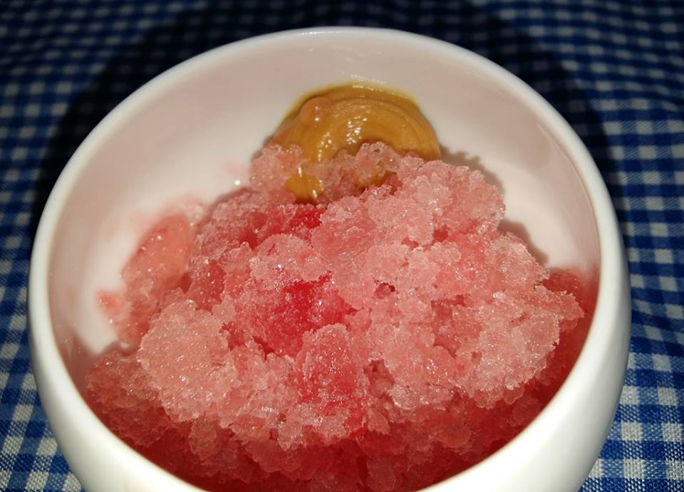 28 posti, granita di campari, crema di arachidi salate
