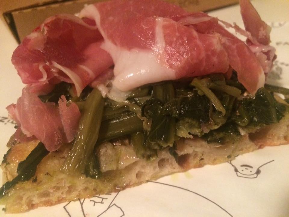 Pizzarium, prosciutto e cicoria