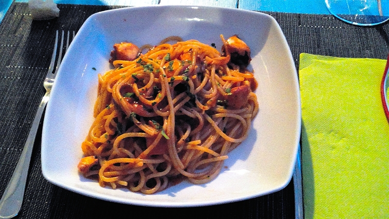 Tredicigradi, spaghetti con polpo