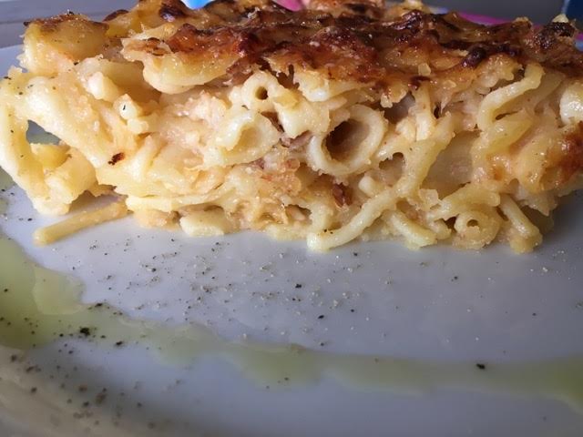 Timballo di pasta, patate e provola al forno