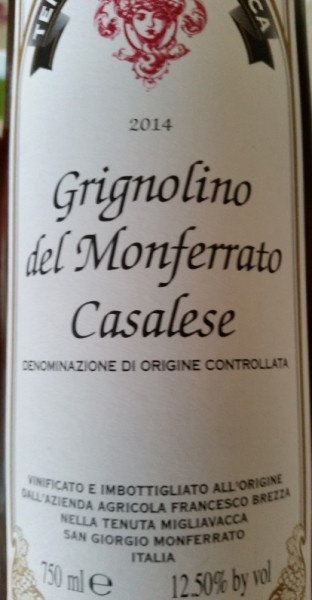 Tenuta Migliavacca – Grignolino del Monferrato Casalese 2014