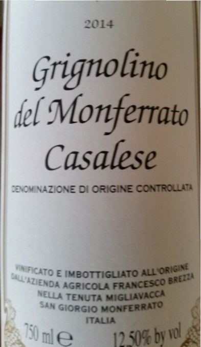 Tenuta Migliavacca – Grignolino del Monferrato Casalese 2014