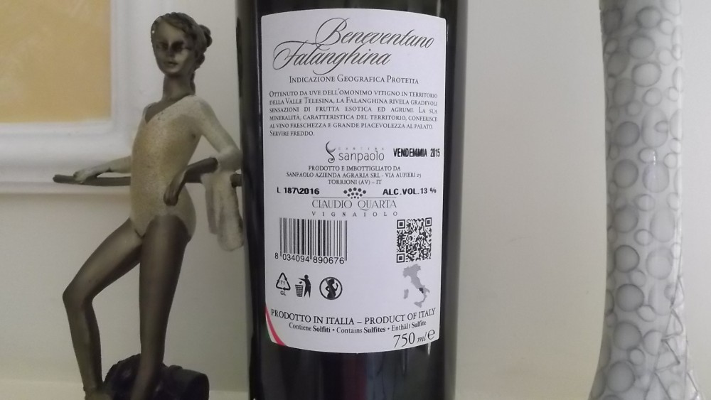 Controetichetta Beneventano Falanghina Igp 2015 Sanpaolo