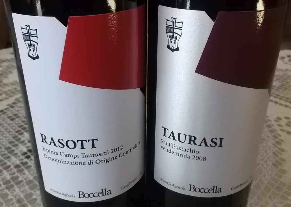 Rasott Irpinia Campi Taurasini 2012 Doc e Taurasi Sant'Eustachio Docg 2008 Boccella