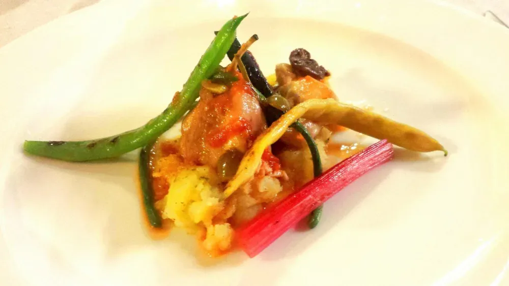 Coniglio, patate e ortaggi. Pesce Briaco